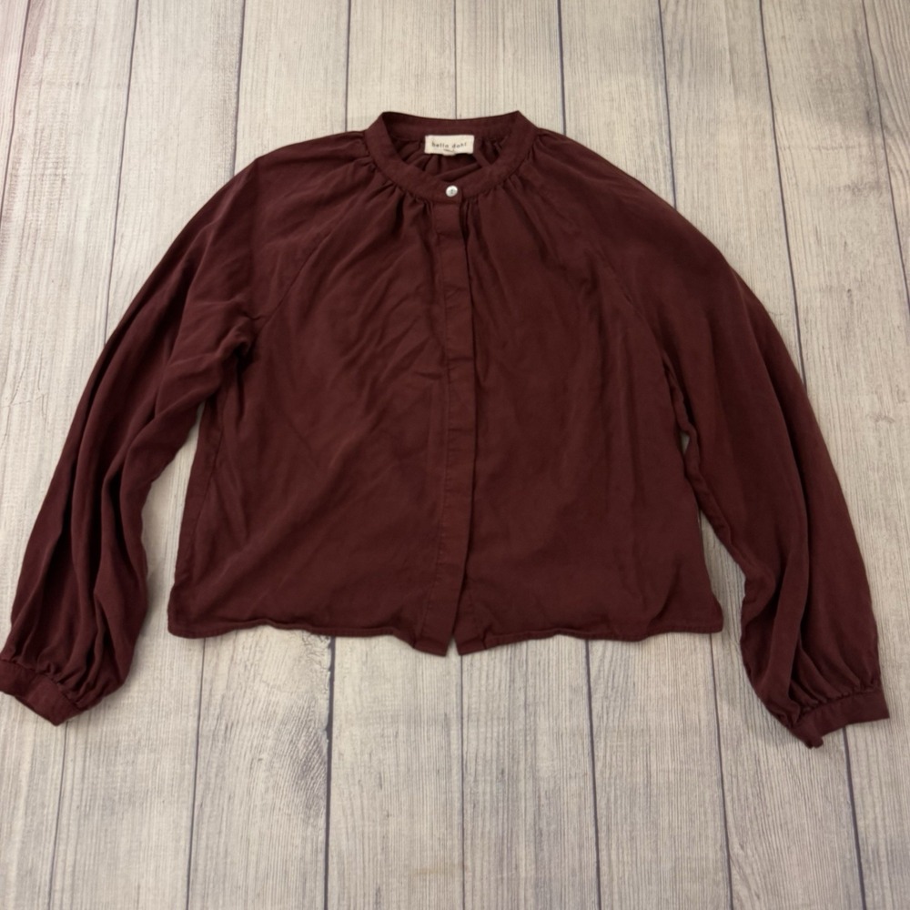 Bella Dahl Tencel Lyocell Button Front Long Sleeve Blouse Women's Small